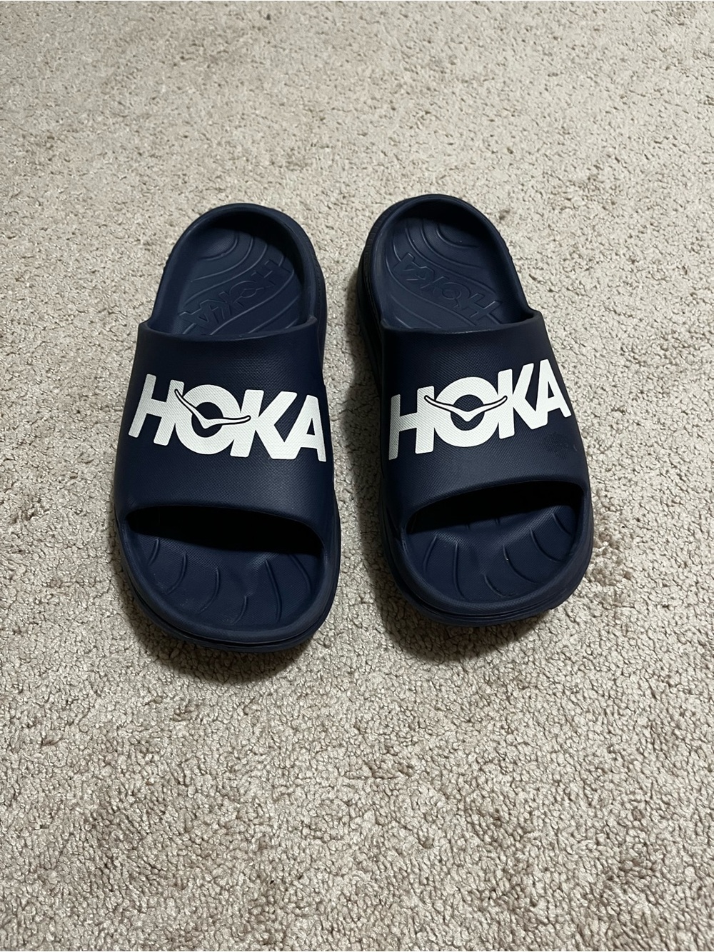 Hoka Women’s Navy Blue Logo Slide Sandals